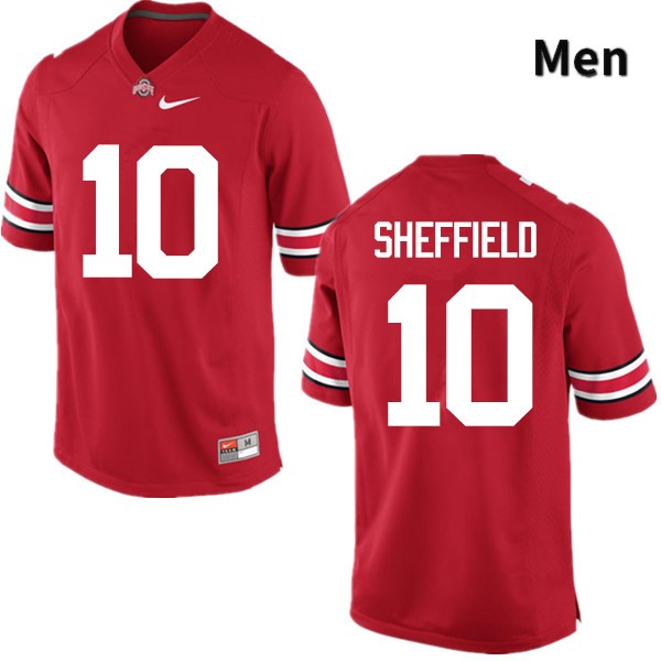 Ohio State Buckeyes Kendall Sheffield Men's #10 Red Game Stitched College Football Jersey